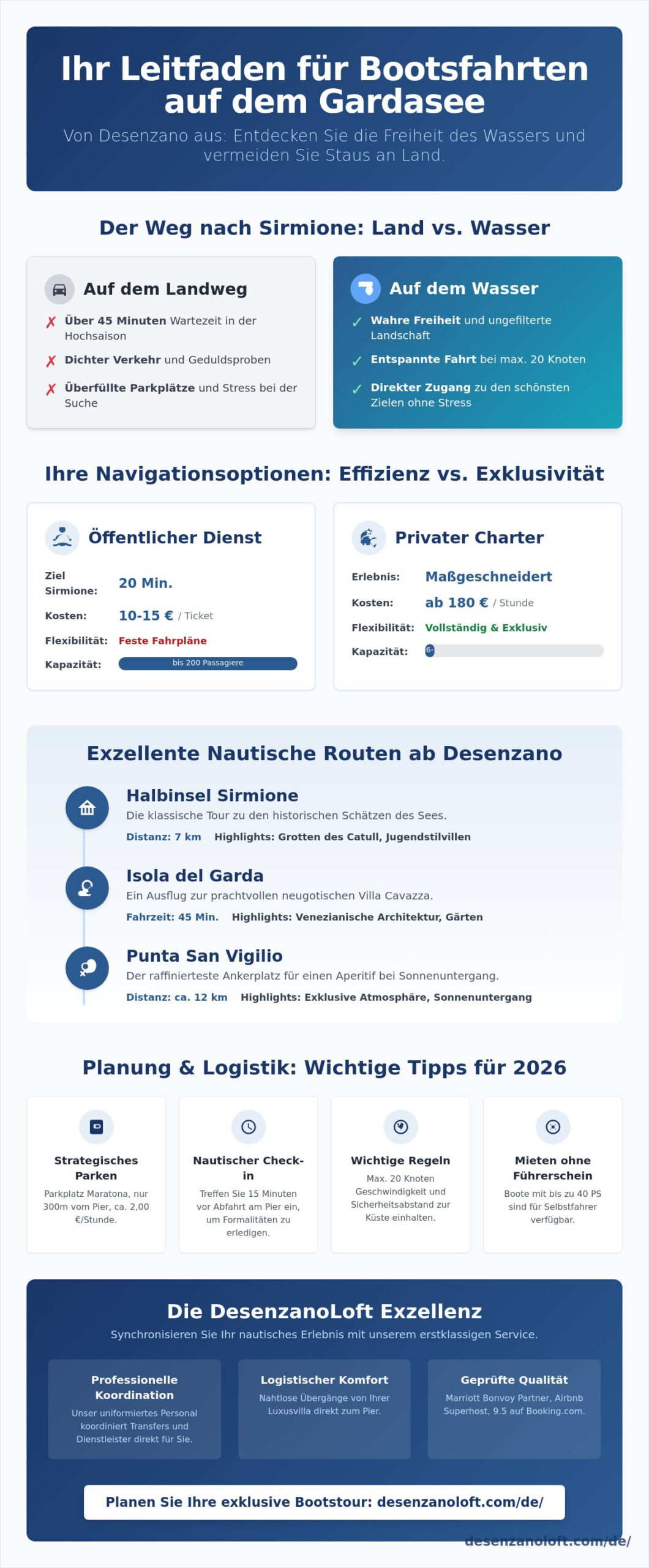 Bootsfahrt auf dem Gardasee von Desenzano: Kompletter Leitfaden 2026